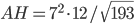 AH=7^2\cdot 12/\sqrt{193}